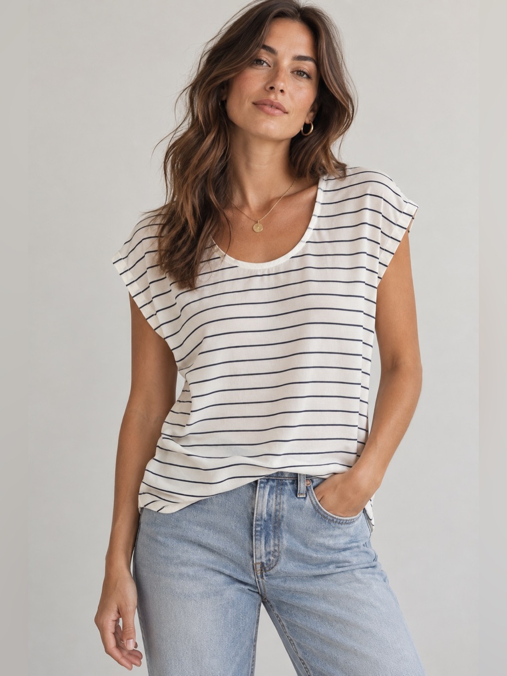 Judith & Charles 100% Silk Striped Blouse | Size 2